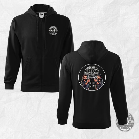 Kapucnis zipzáros Haverock közösség pulóver Ádám és Máté logóval